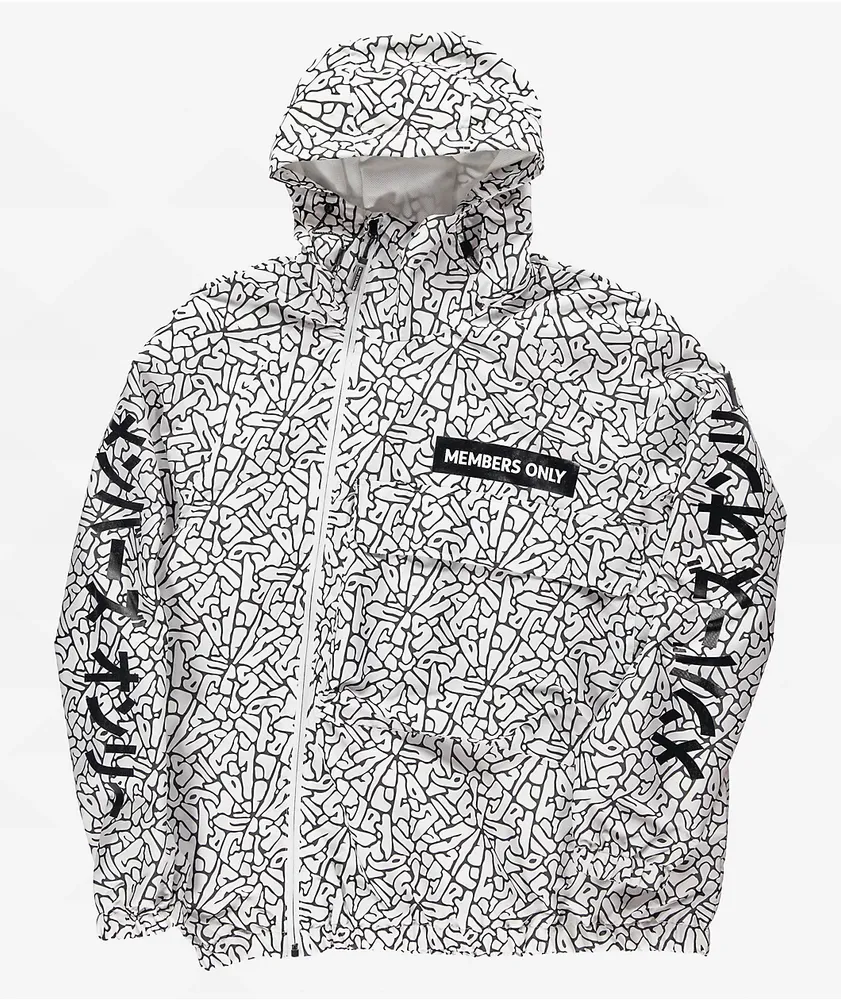 Members Only Originals White & Black Anorak Jacket