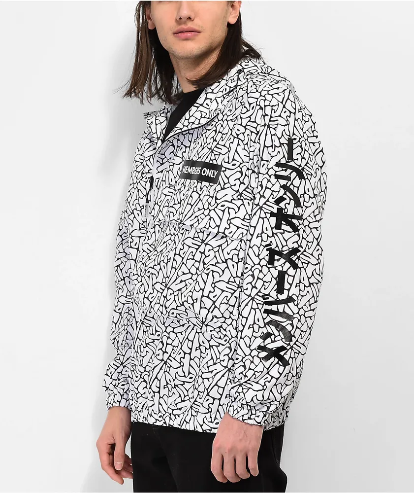 Members Only Originals White & Black Anorak Jacket