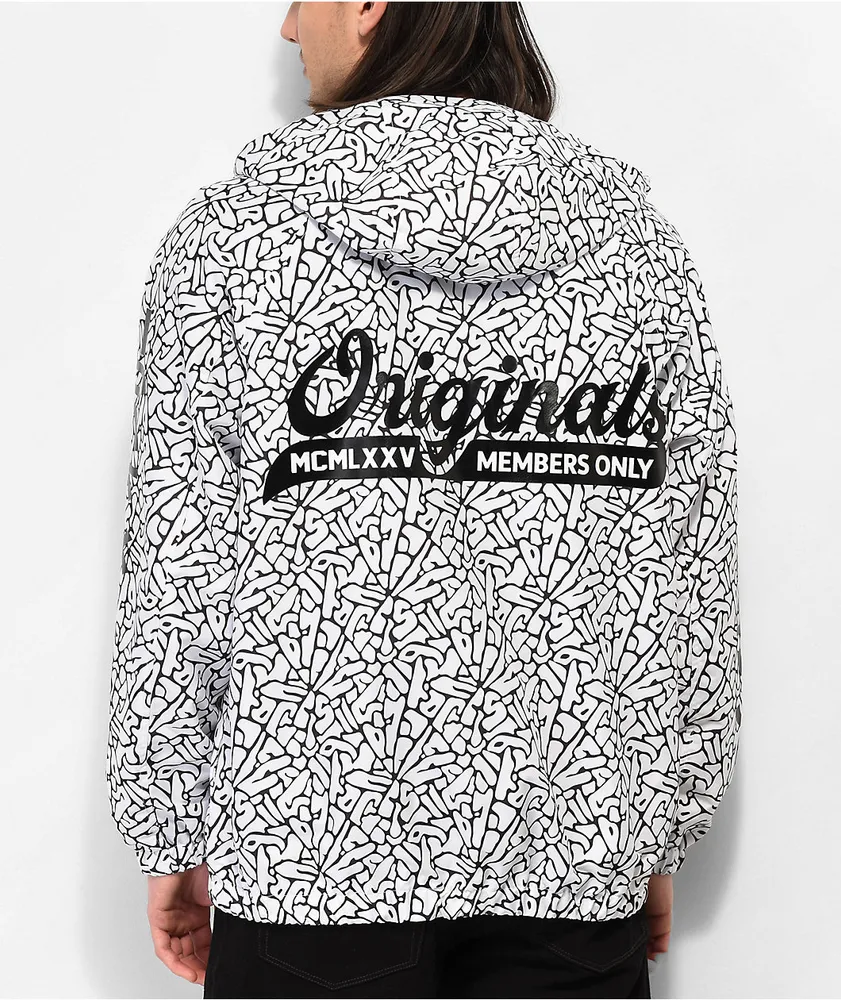 Members Only Originals White & Black Anorak Jacket