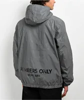 Members Only Silver Reflective Windbreaker Jacket