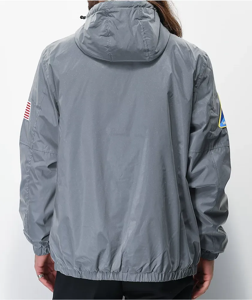 Members Only Space Suit Silver Reflective Pullover Jacket