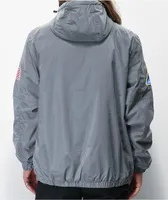 Members Only Space Suit Silver Reflective Pullover Jacket