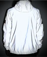 Members Only Space Suit Silver Reflective Pullover Jacket