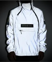 Members Only Space Suit Silver Reflective Pullover Jacket