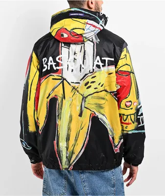 Members Only x Basquiat Midweight Black Windbreaker Jacket