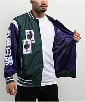 Members Only x Batman Joker Green & Purple Varsity Jacket