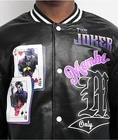 Members Only x Batman Joker Vegan Leather Varsity Jacket