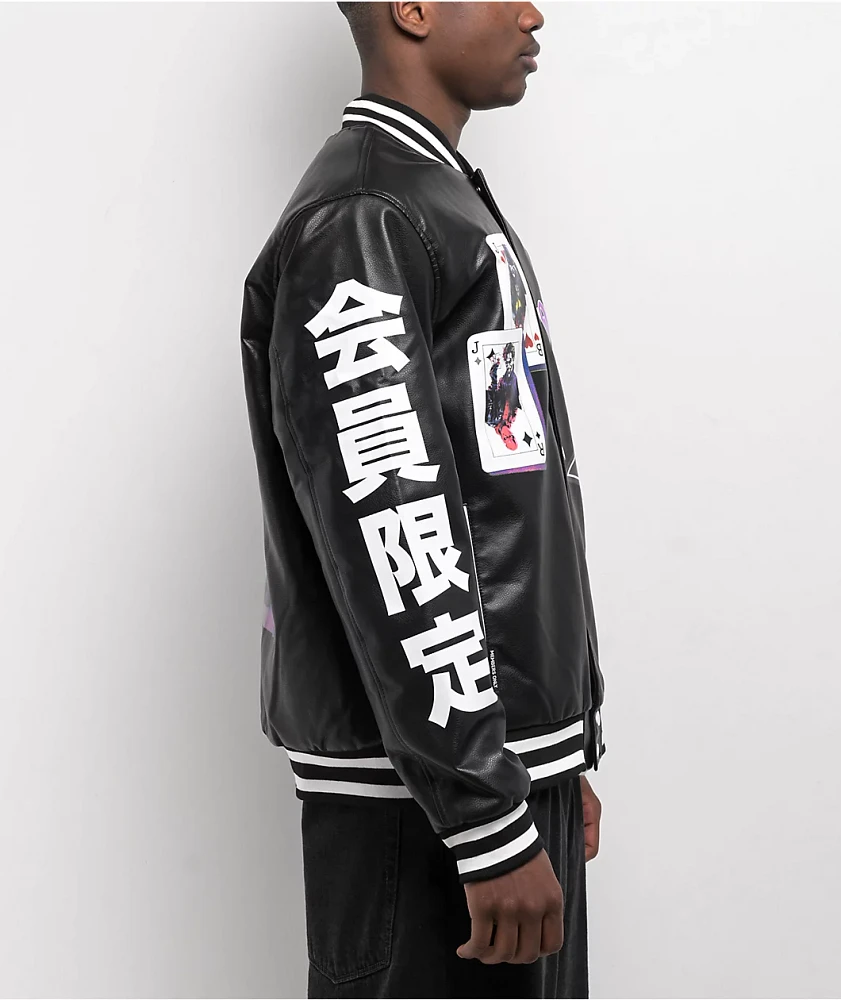 Members Only x Batman Joker Vegan Leather Varsity Jacket