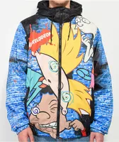 Members Only x Hey Arnold Trippy Black Windbreaker Jacket