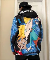 Members Only x Hey Arnold Trippy Black Windbreaker Jacket