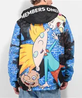 Members Only x Hey Arnold Trippy Black Windbreaker Jacket