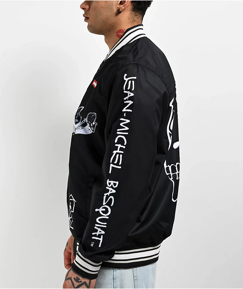 Members Only x Jean Michel Basquiat Black Bomber Jacket