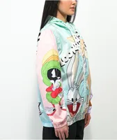 Members Only x Looney Tunes Green Colorblock Hooded Windbreaker Jacket