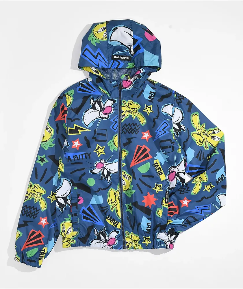 Members Only x Looney Tunes Kids Tweety & Sylvester Blue Windbreaker Jacket