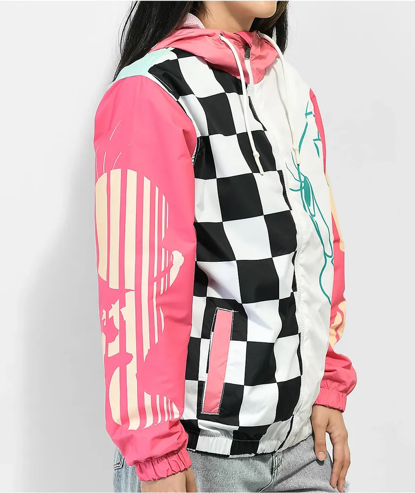 Members Only x Looney Tunes Tweety Bird Pink & Blue Windbreaker Jacket