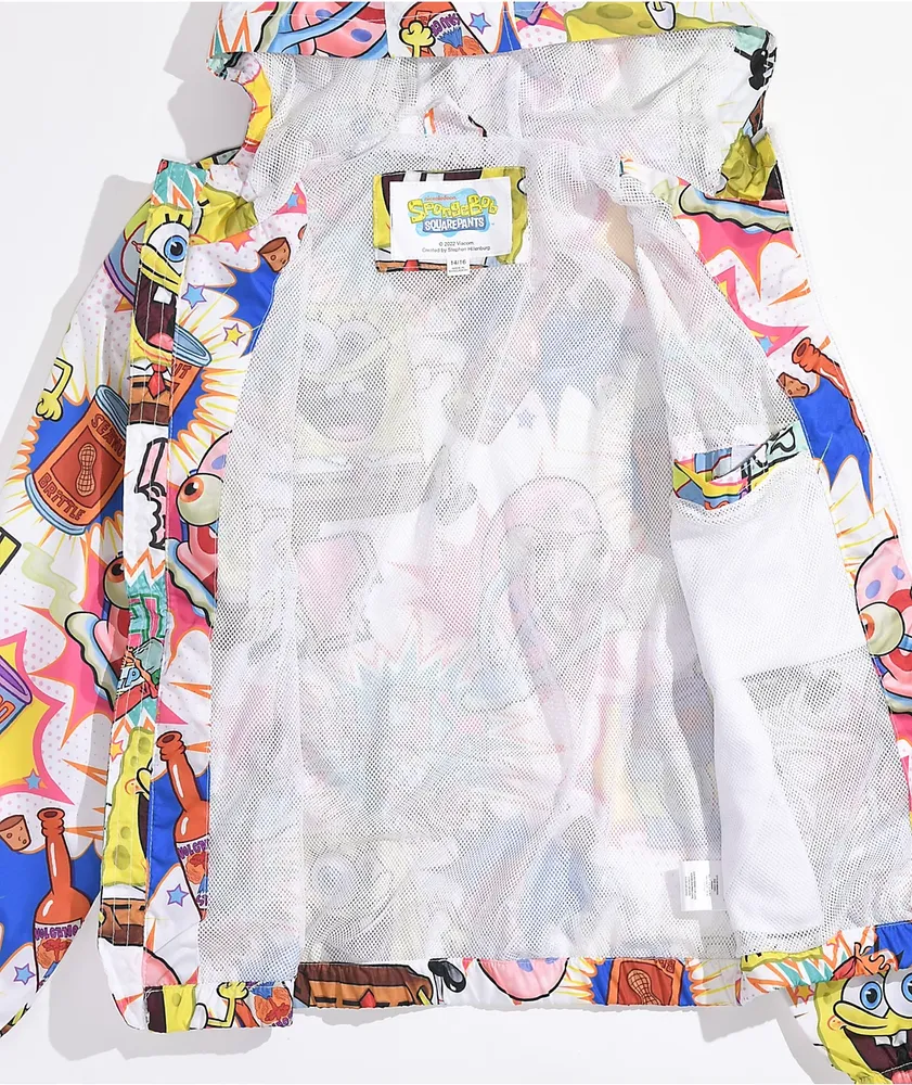 Members Only x Nickelodeon Kids Spongebob White Windbreaker Jacket