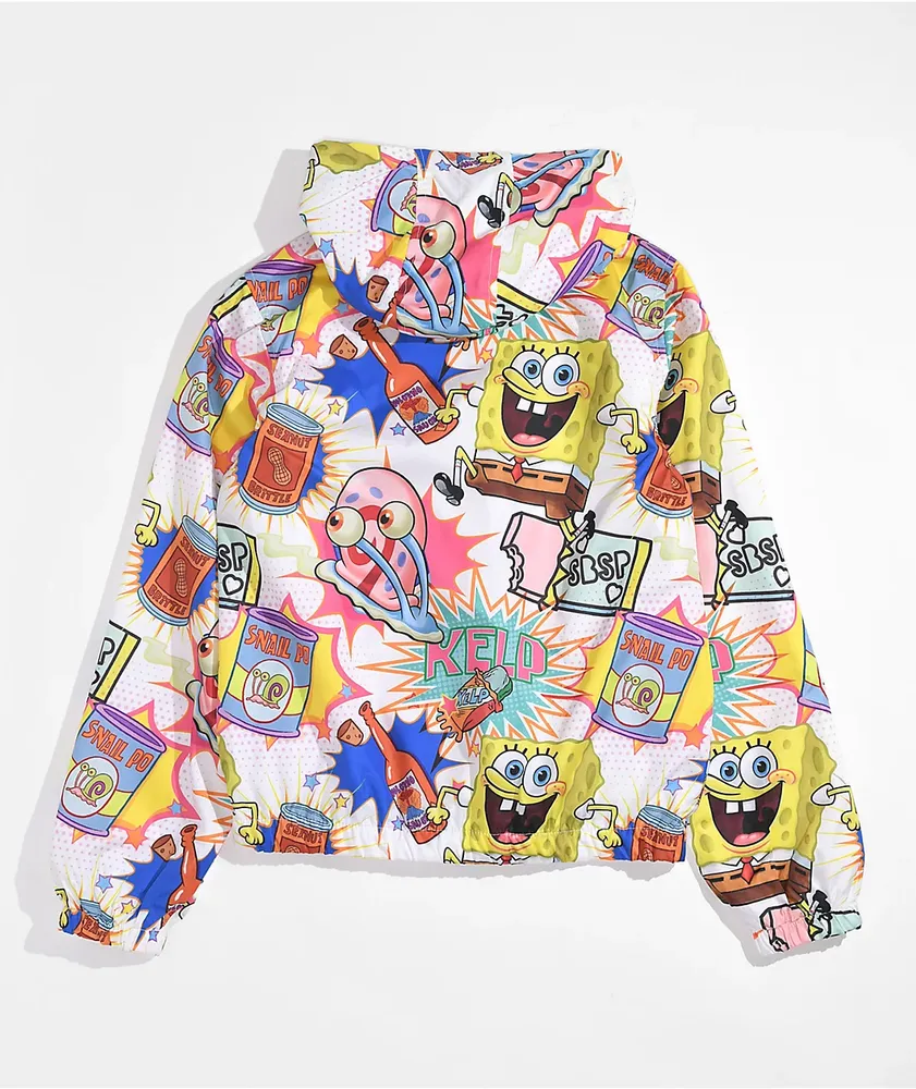 Members Only x Nickelodeon Kids Spongebob White Windbreaker Jacket