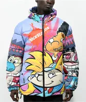 Members Only x Nickelodeon Reptar Purple Puffer Jacket 