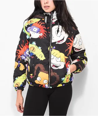 Members Only x Nickelodeon Rugrats Allover Print Bomber Puffer Jacket