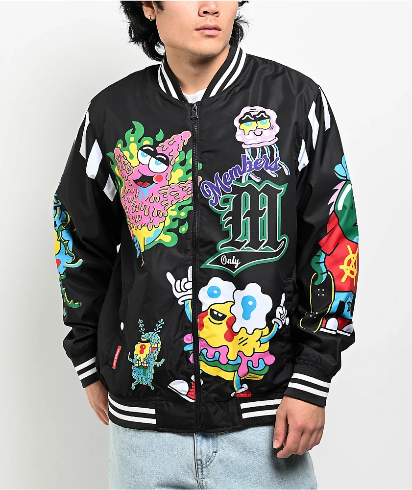 Members Only x Nickelodeon SpongeBob SquarePants Black Varsity Jacket