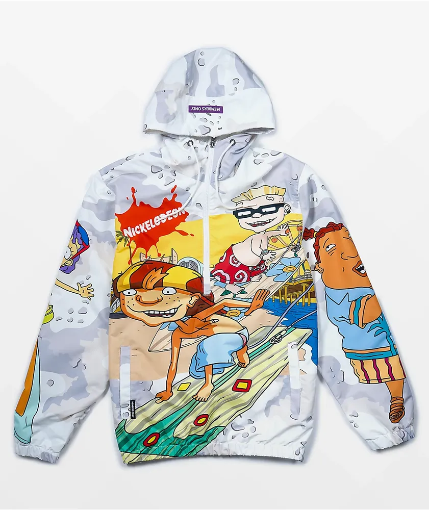 Members Only x Rocket Power White Windbreaker Jacket