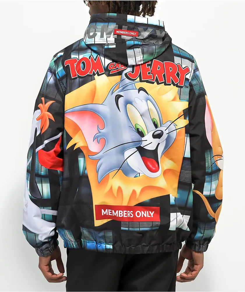 Members Only x Tom & Jerry Batter Up Black Windbreaker