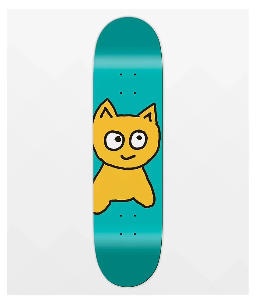 Meow Big Cat Teal 8.25" Skateboard Deck