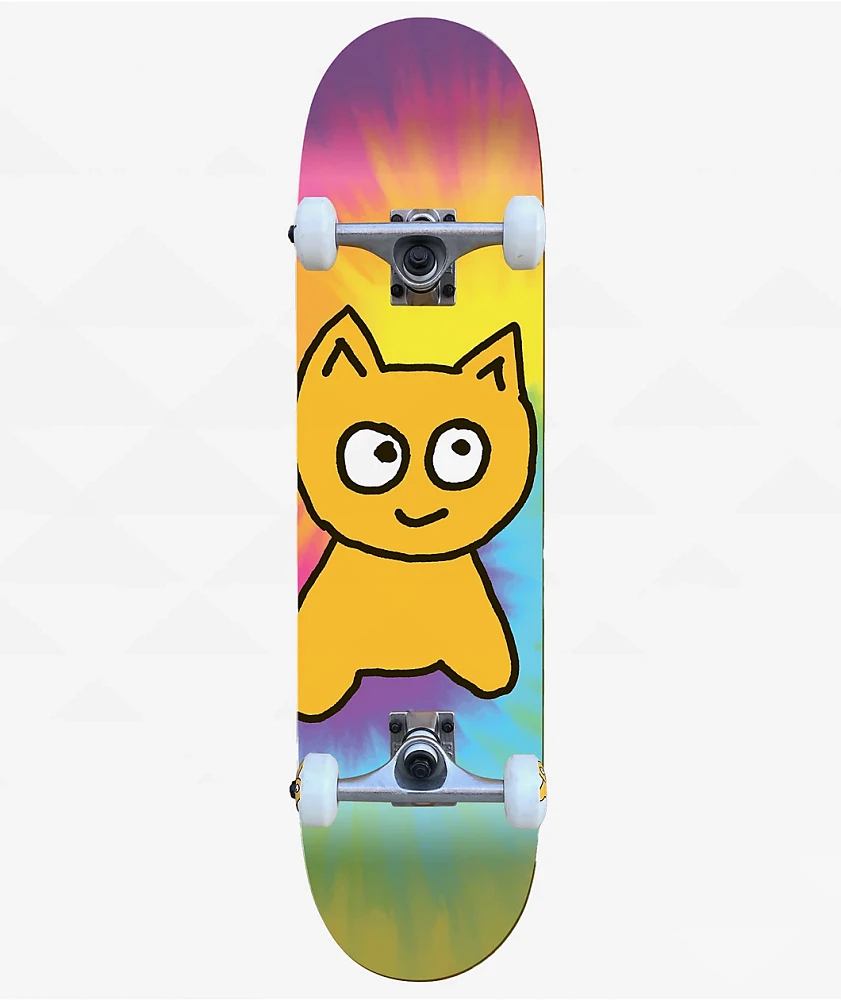 Meow Kids Big Cat Tie Dye 6.5" Soft Top Skateboard Complete