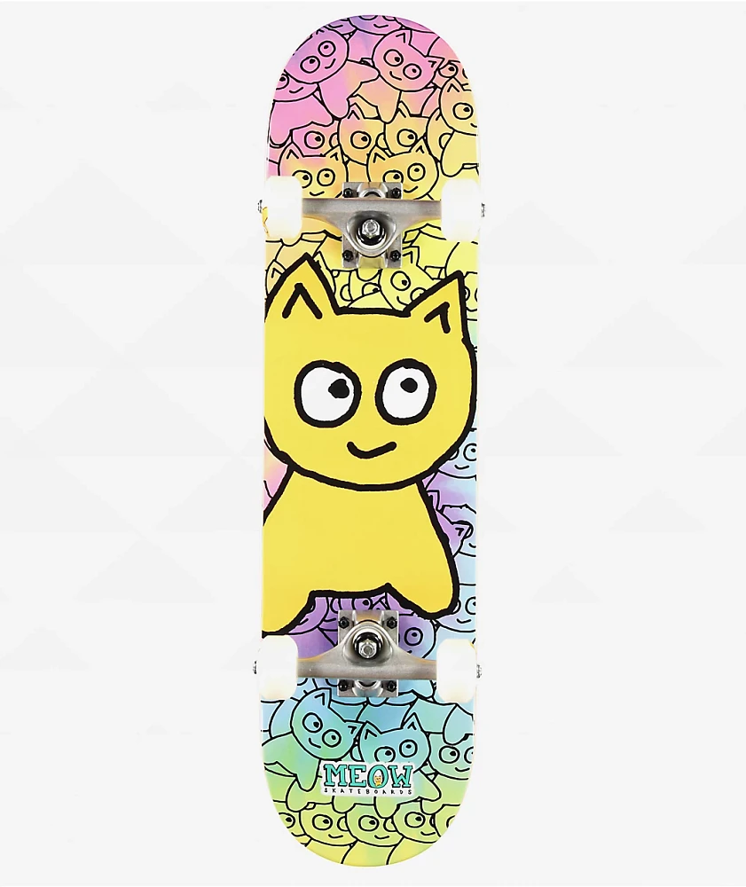 Meow Kids Sticker Pile Big Cat 7.25" Skateboard Complete