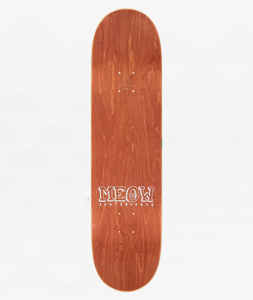 Meow Skateboards Green Logo 8.25" Skateboard Deck