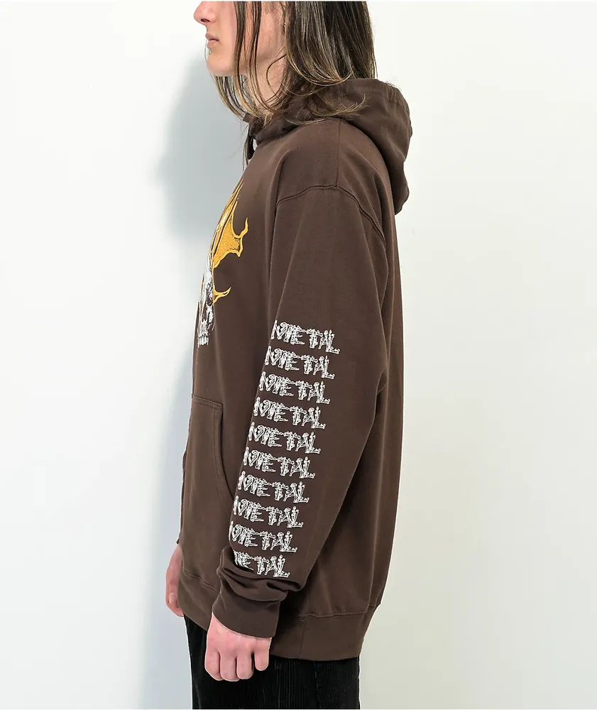 Metal Mushroom Glow Brown Hoodie