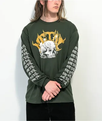 Metal Mushroom Green Long Sleeve T-Shirt