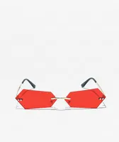 Micro Geometric Red Sunglasses