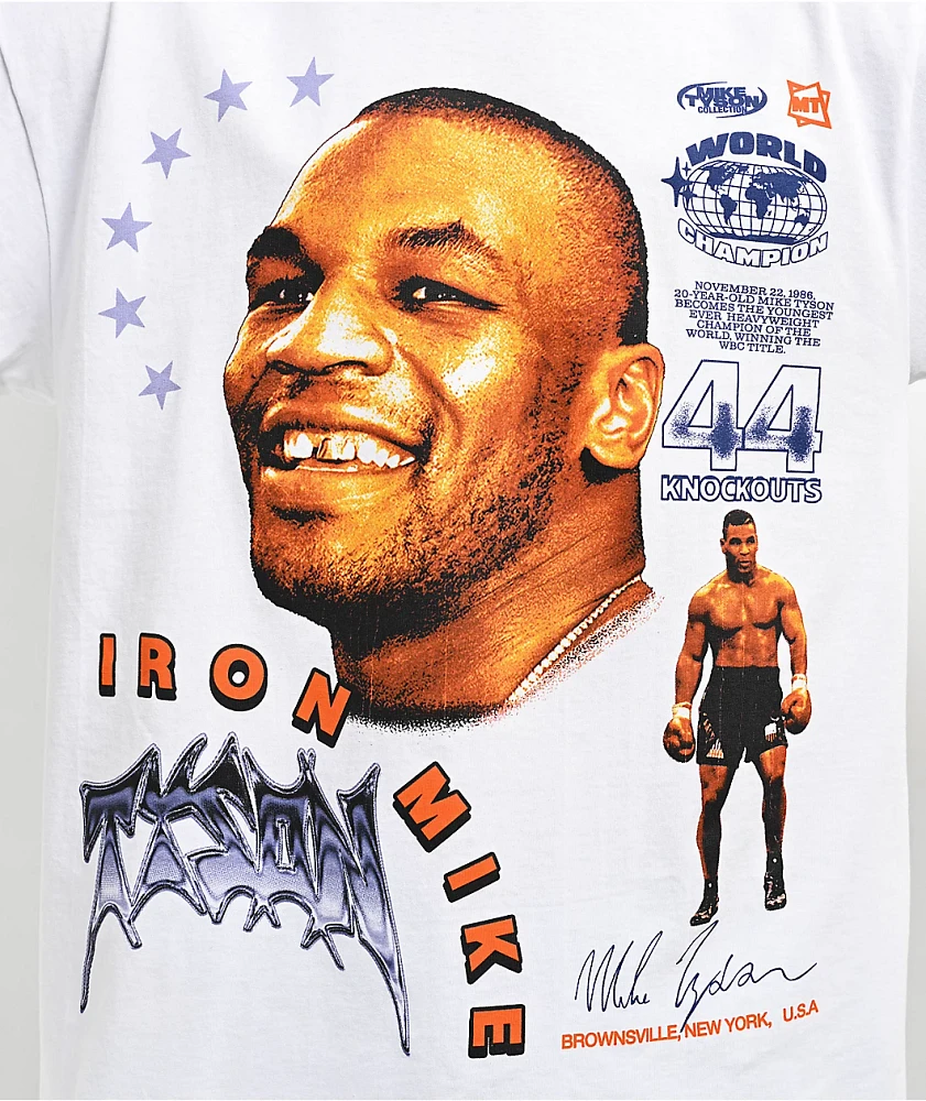 Mike Tyson Chrome Knock Out White T-Shirt