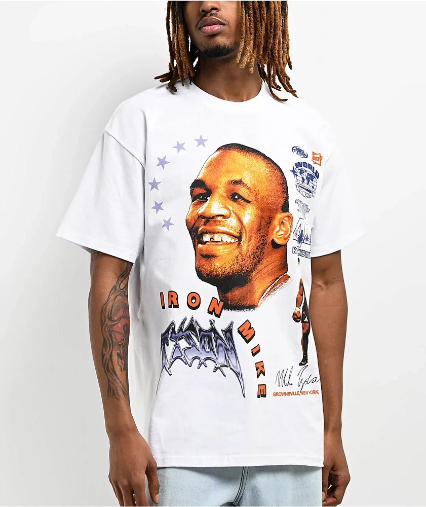 Mike Tyson Chrome Knock Out White T-Shirt