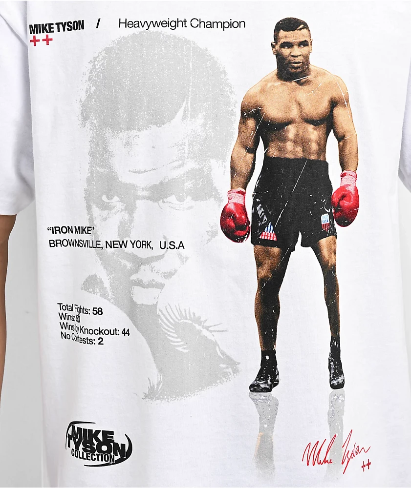 Mike Tyson Faceoff Stats White T-Shirt