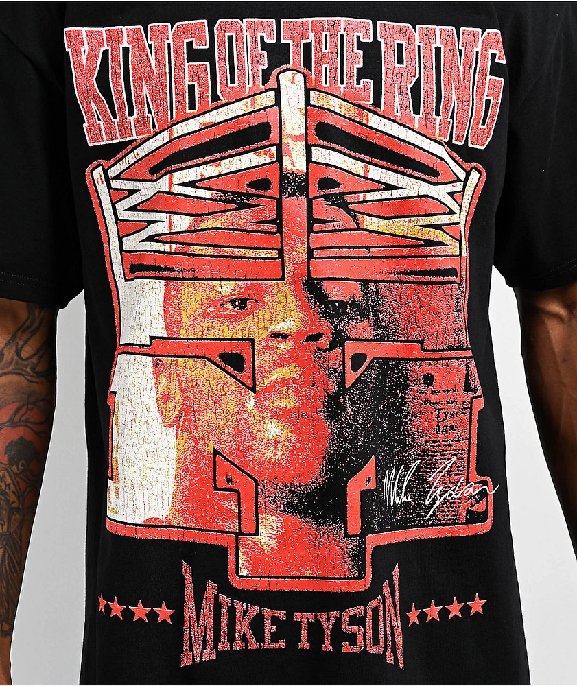 Mike Tyson King Of The Ring Portrait Black T-Shirt