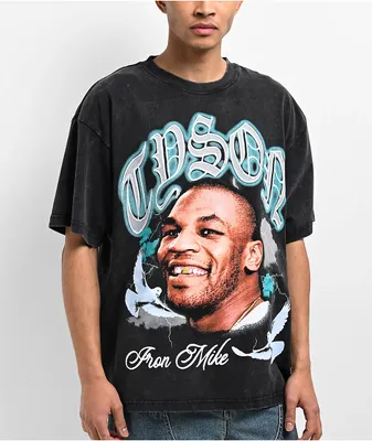Mike Tyson Pigeon Storm Black Wash T-Shirt