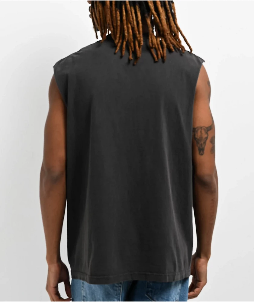 Mike Tyson Vintage Knockdown Black Wash Tank Top