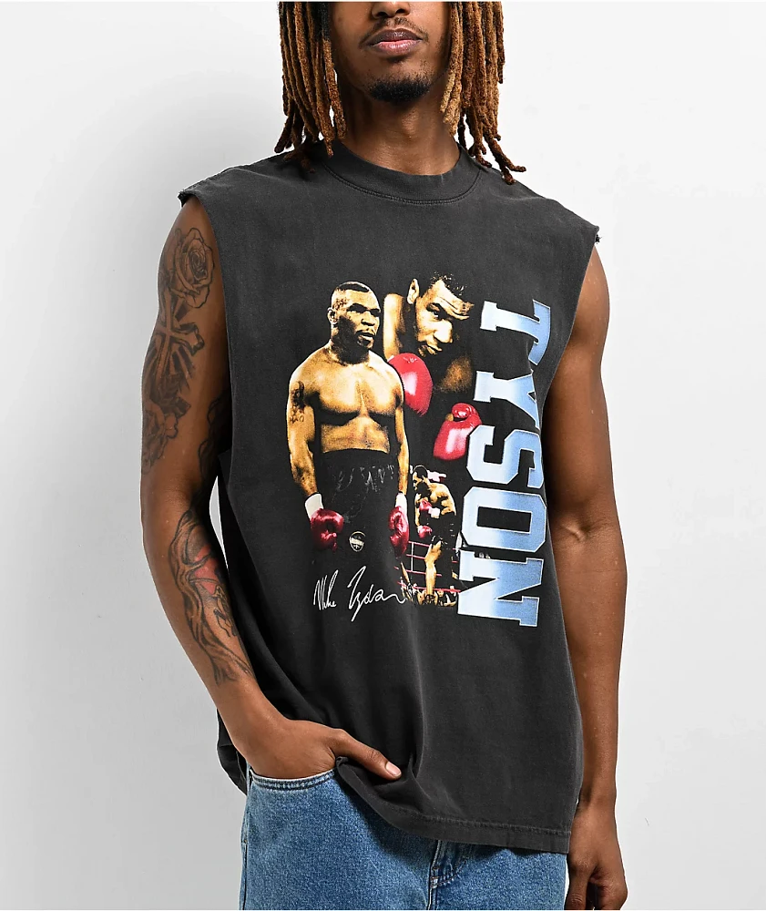 Mike Tyson Vintage Knockdown Black Wash Tank Top