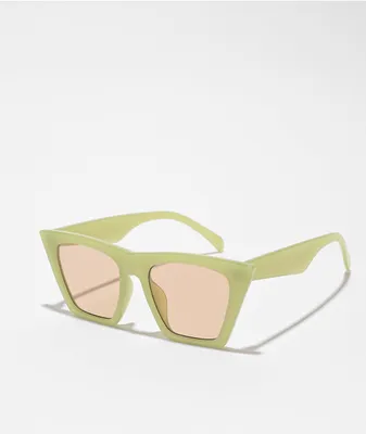 Milky Green Cat Eye Sunglasses