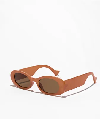Milky Rust Oval Sunglasses