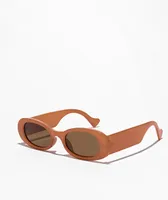 Milky Rust Oval Sunglasses