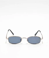 Mini Blue & Silver Oval Sunglasses