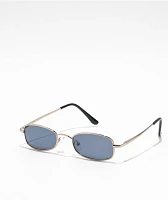 Mini Blue & Silver Oval Sunglasses