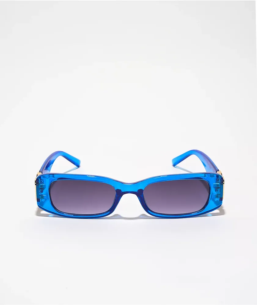 Mini Blue Rectangular Sunglasses