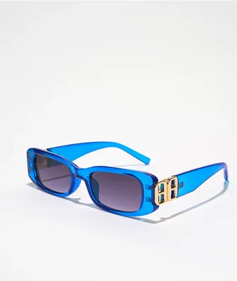 Mini Blue Rectangular Sunglasses