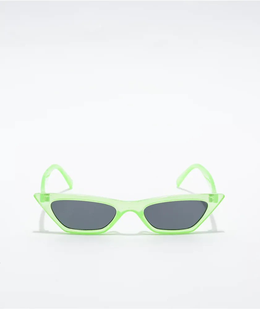 Mini Cateye Green Translucent Sunglasses