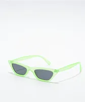 Mini Cateye Green Translucent Sunglasses