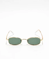 Mini Gold & Green Oval Sunglasses